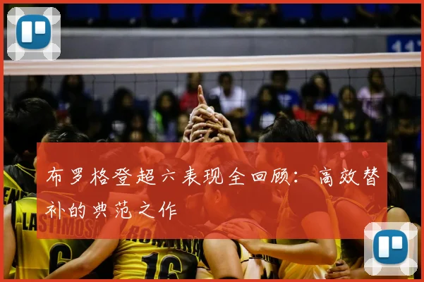 布罗格登超六表现全回顾：高效替补的典范之作